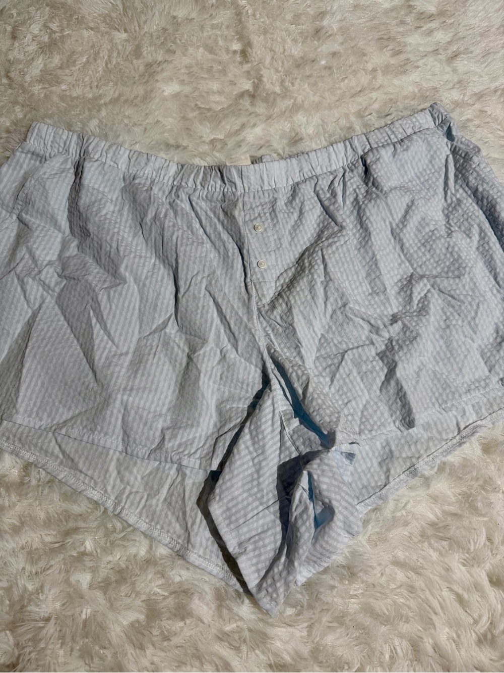 Victoria’s Secret PINK x Frankie’s Bikini Light Blue Women's Sleep Shorts Stripe